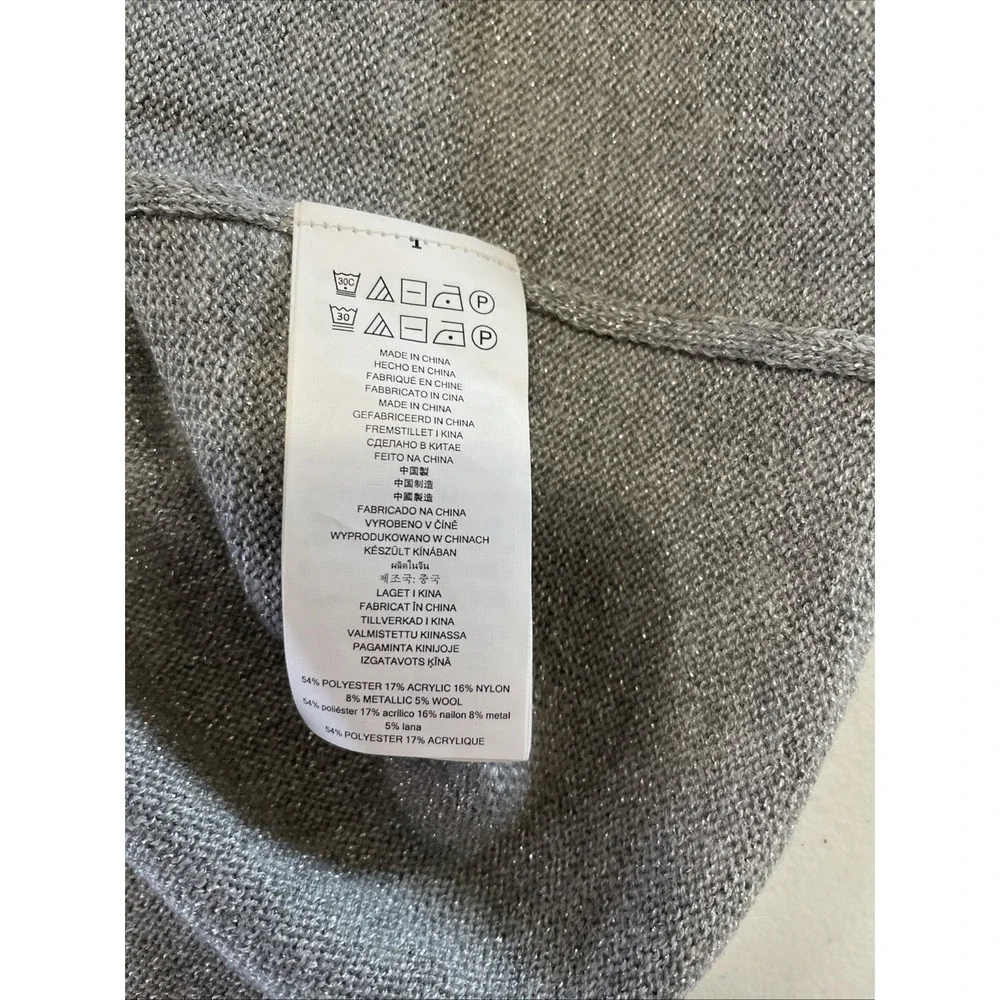 Michael Kors Silver‎ Sparkle Sweater Dress Size Small Flared Sleeves And Hem